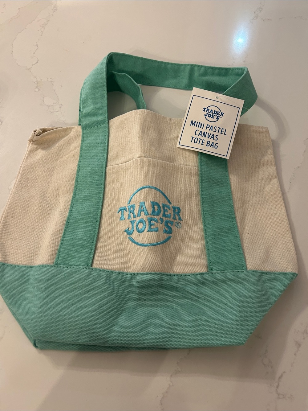 Trader Joe’s mini tote in pastel green